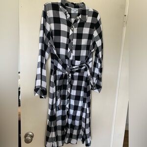 Croft & Barrow Black and White Plaid Dress